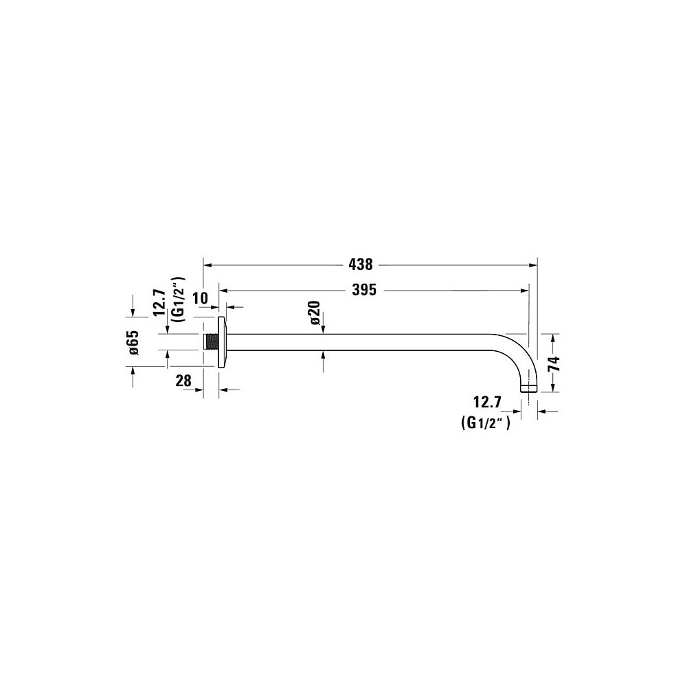 Duravit Brausearm Länge 410mm Wandmontage Rosette rund, Mattschwarz... DURAVIT-UV0670028046 4063382938367 (Abb. 10)