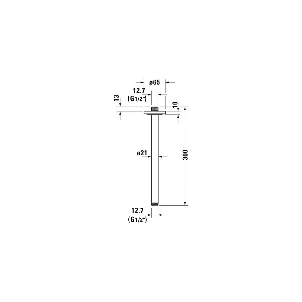 Duravit Brausearm Länge 300mm Deckemontage Rosette rund, Mattschwarz... DURAVIT-UV0670026046 4063382938329 (Abb. 6)