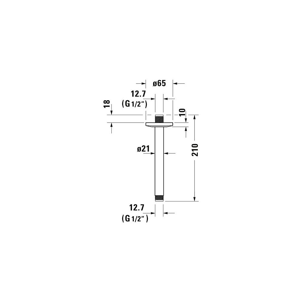 Duravit Brausearm Länge 200mm Deckemontage Rosette rund, Mattschwarz... DURAVIT-UV0670025046 4063382938305 (Abb. 6)