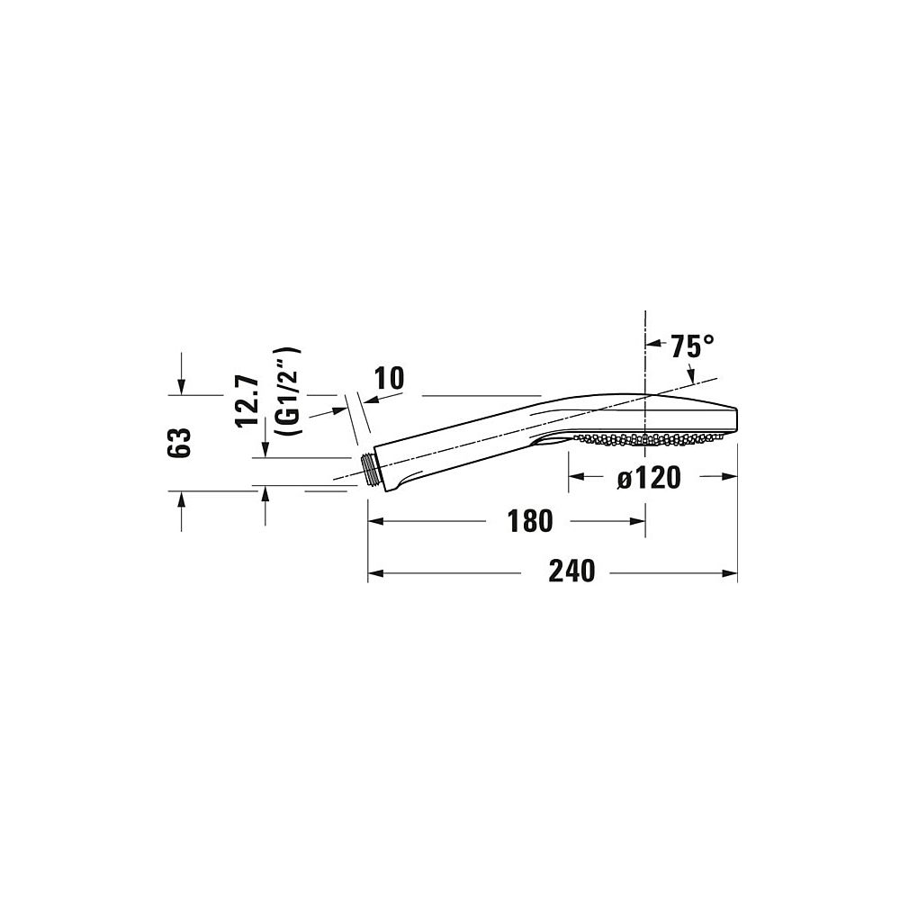 Duravit Handbrause, Mattschwarz, d. 120mm, Strahlart Rain, Pulse, Mono, Druckkno... DURAVIT-UV0650017046 4063382937292 (Abb. 12)