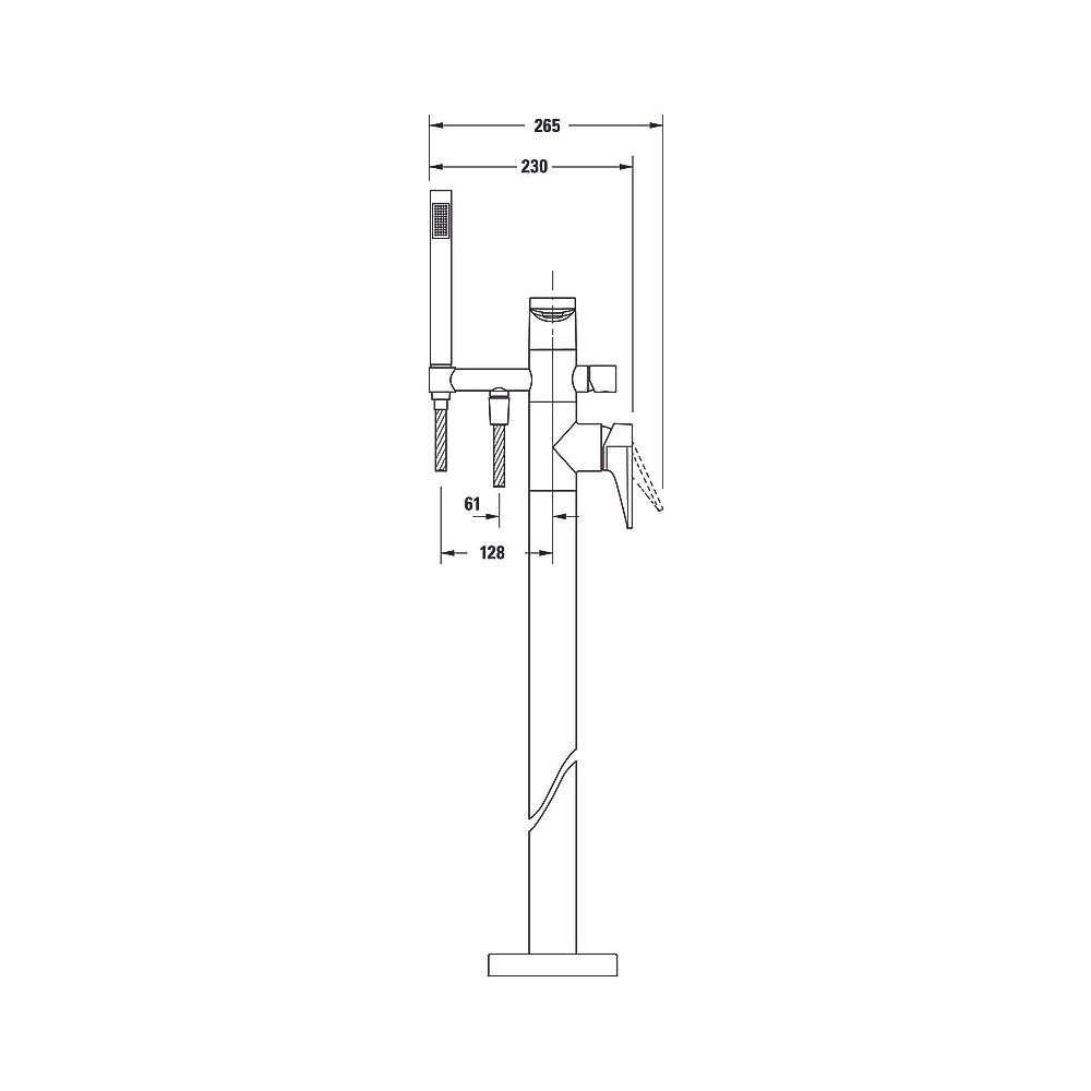 Duravit Tulum by Starck Einhebel-Wannenmischer bodenstehend, Mattschwarz, Höhe 89... DURAVIT-TU5250000046 4063382961440 (Abb. 2)
