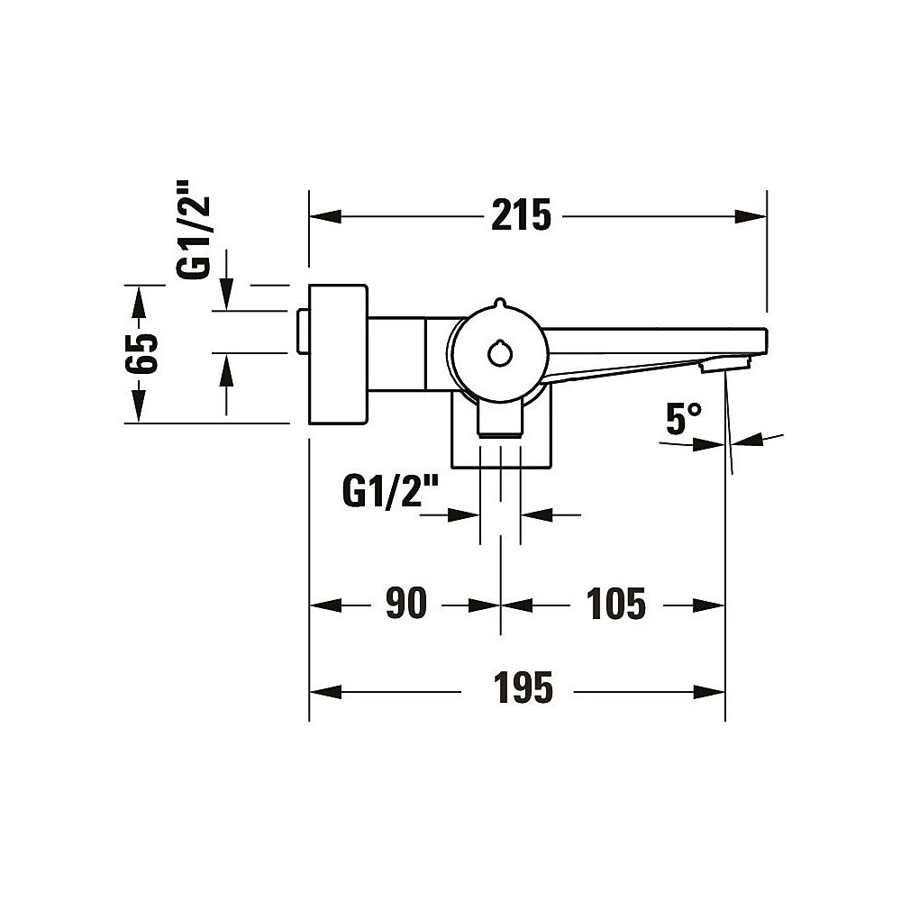 Duravit Tulum by Starck Einhebel-Wannenmischer Aufputz, Mattschwarz, Anschlussart... DURAVIT-TU5230000046 4063382961419 (Abb. 8)