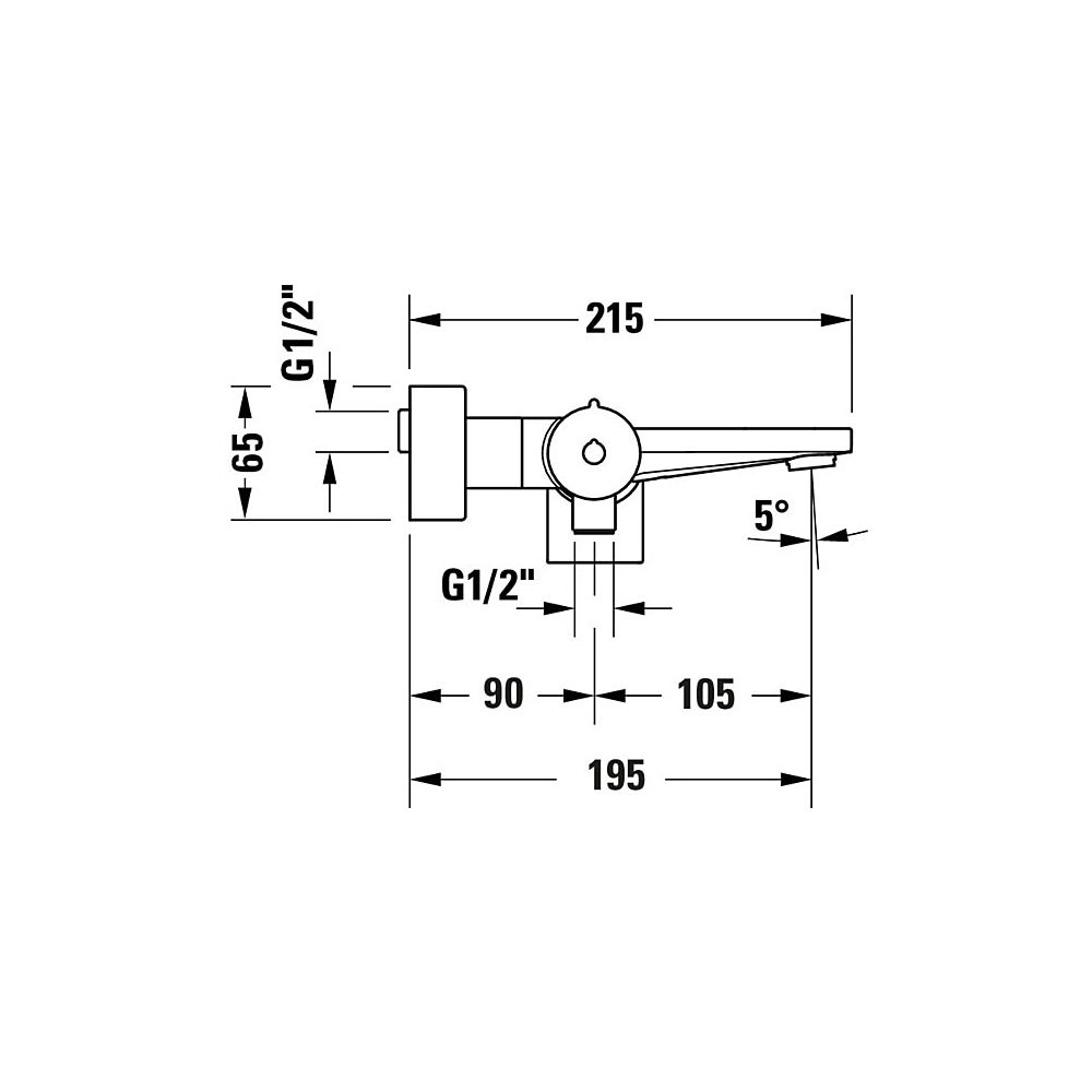 Duravit Tulum by Starck Einhebel-Wannenmischer Aufputz, Chrom, Anschlussart S-Ans... DURAVIT-TU5230000010 4063382961273 (Abb. 8)