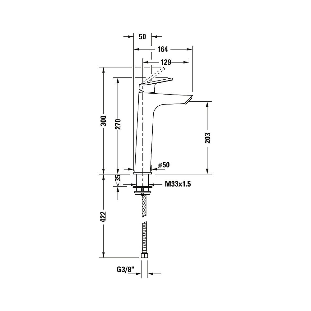 Duravit No.1 Einhebel-Waschtischmischer L MinusFlow, Chrom, 3,5l/min, Hebelgriff,... DURAVIT-N11032002010 8000177315909 (Abb. 7)