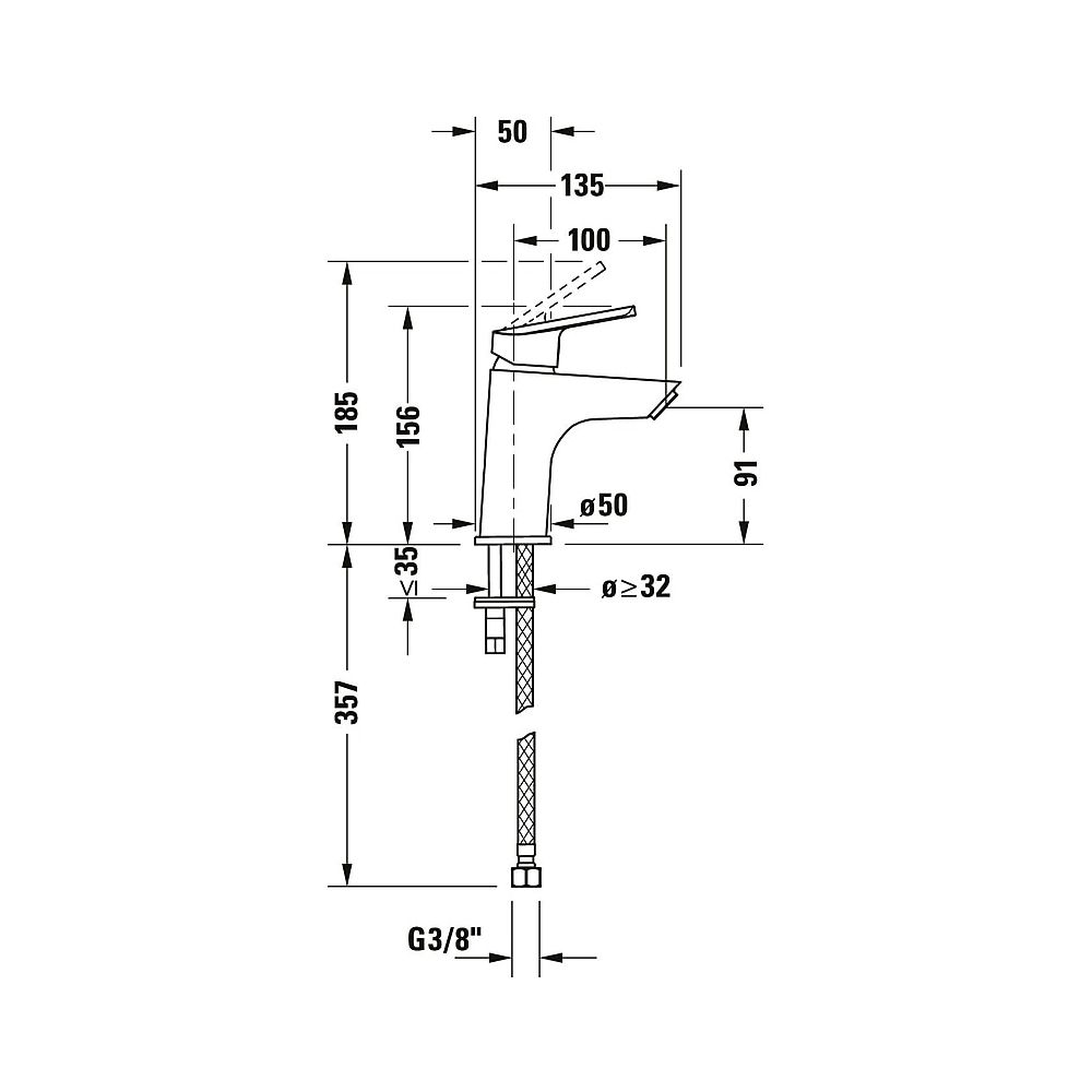 Duravit No.1 Einhebel-Waschtischmischer S FreshStart, Chrom, 4,5l/min, Hebelgriff... DURAVIT-N11011002010 8000177315794 (Abb. 8)