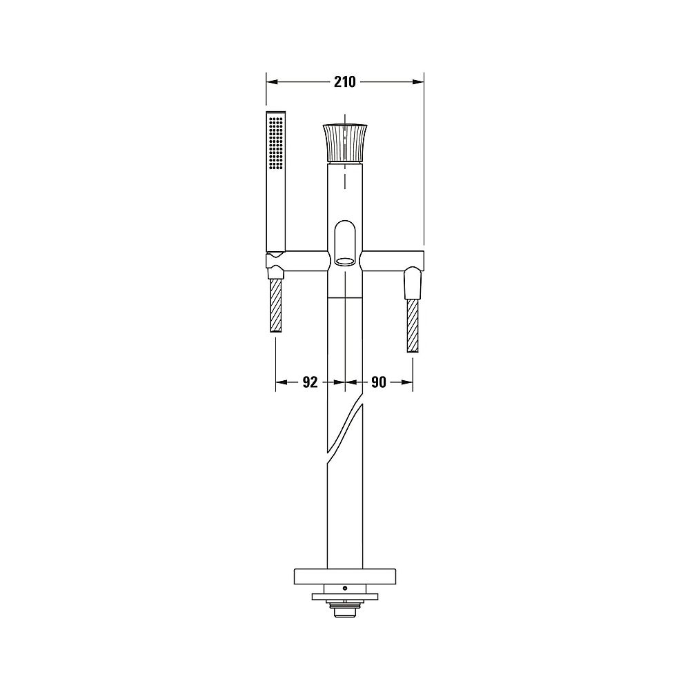 Duravit White Tulip Einhebel-Wannenmischer bodenstehend, Chrom HG, Ausl. 200mm, ... DURAVIT-WT5250000010 4063382162939 (Abb. 17)