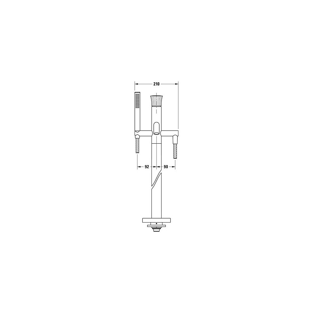 Duravit White Tulip Einhebel-Wannenmischer bodenstehend, Chrom HG, Ausl. 200mm, ... DURAVIT-WT5250000010 4063382162939 (Abb. 18)