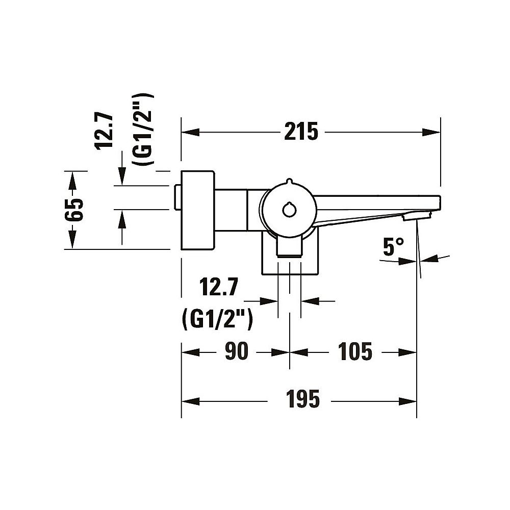 Duravit Tulum by Starck Einhebel-Wannenmischer Aufputz, Mattschwarz, Anschlussart... DURAVIT-TU5230000046 4063382961419 (Abb. 5)