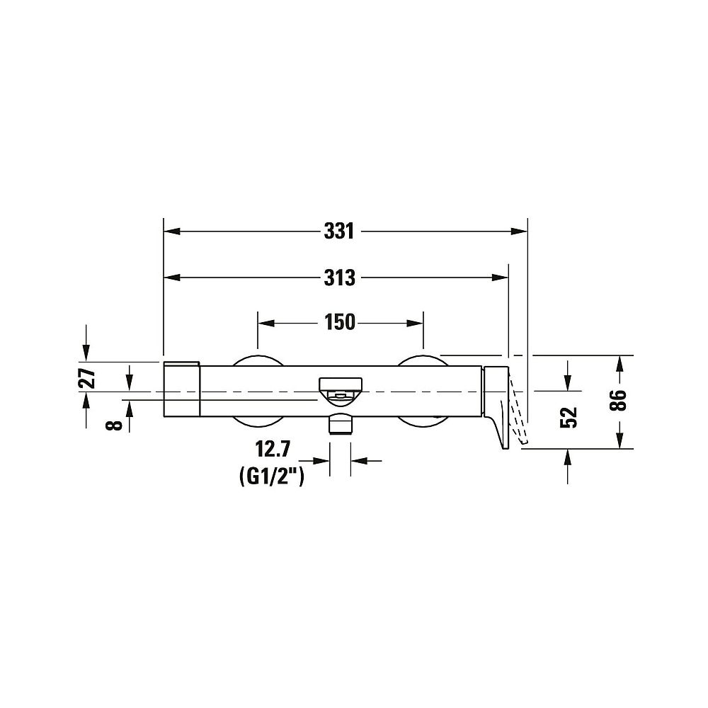 Duravit Tulum by Starck Einhebel-Wannenmischer Aufputz, Chrom, Anschlussart S-Ans... DURAVIT-TU5230000010 4063382961273 (Abb. 9)