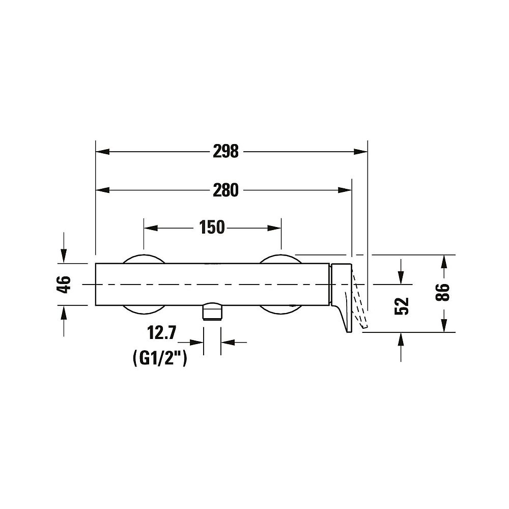 Duravit Tulum by Starck Einhebel-Brausemischer Aufputz, Mattschwarz, Anschlussart... DURAVIT-TU4230000046 4063382961402 (Abb. 6)