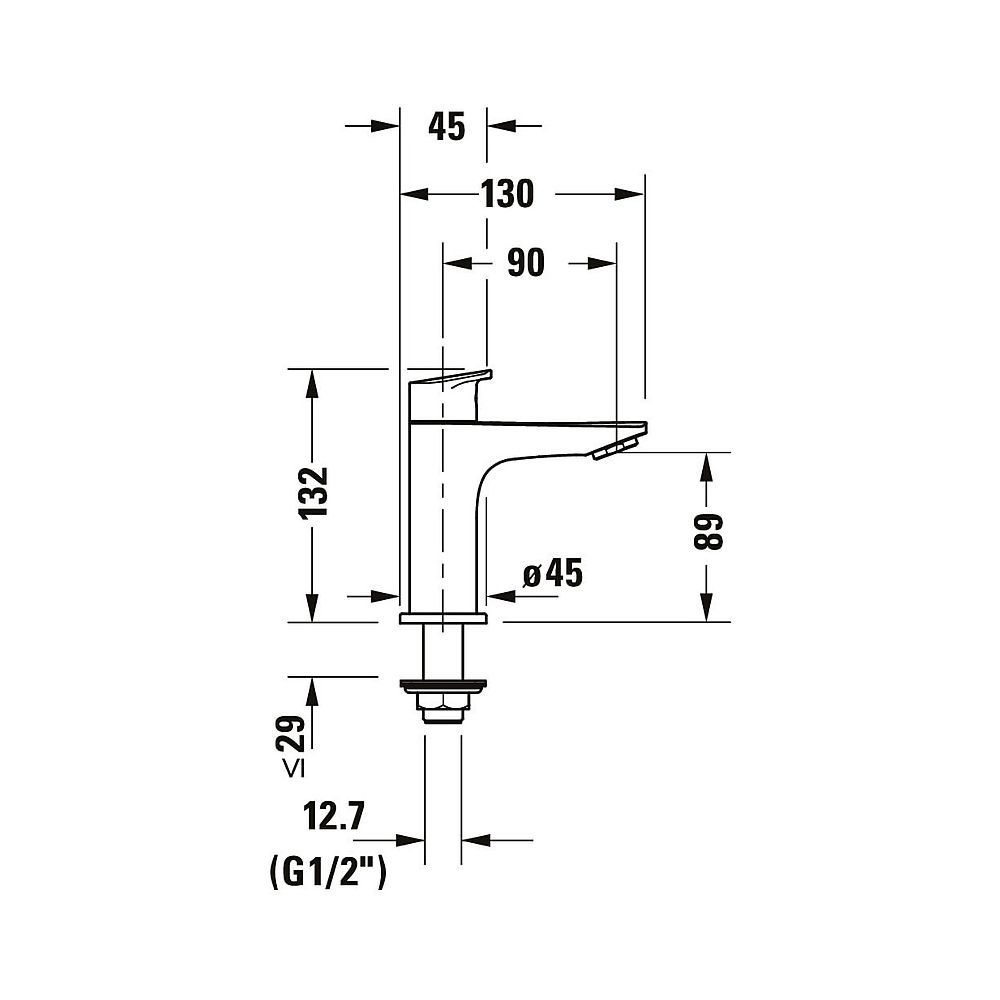 Duravit No.1 Standventil Chrom, 5,5l/min, 90mm Ausladung, 132mm Höhe, Strahlforme... DURAVIT-N11080002010 8000177315923 (Abb. 7)