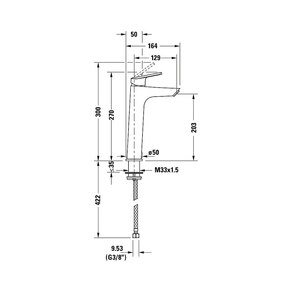 Duravit No.1 Einhebel-Waschtischmischer L MinusFlow, Chrom, 3,5l/min, Hebelgriff,... DURAVIT-N11032002010 8000177315909 (Abb. 5)