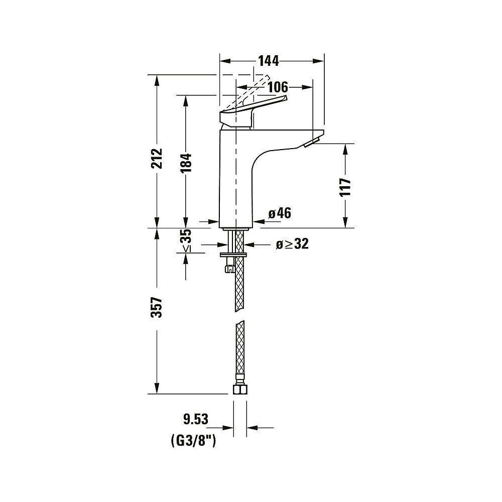 Duravit No.1 Einhebel-Waschtischmischer M FreshStart, Chrom, 5l/min, Hebelgriff, ... DURAVIT-N11021002010 8000177315855 (Abb. 9)