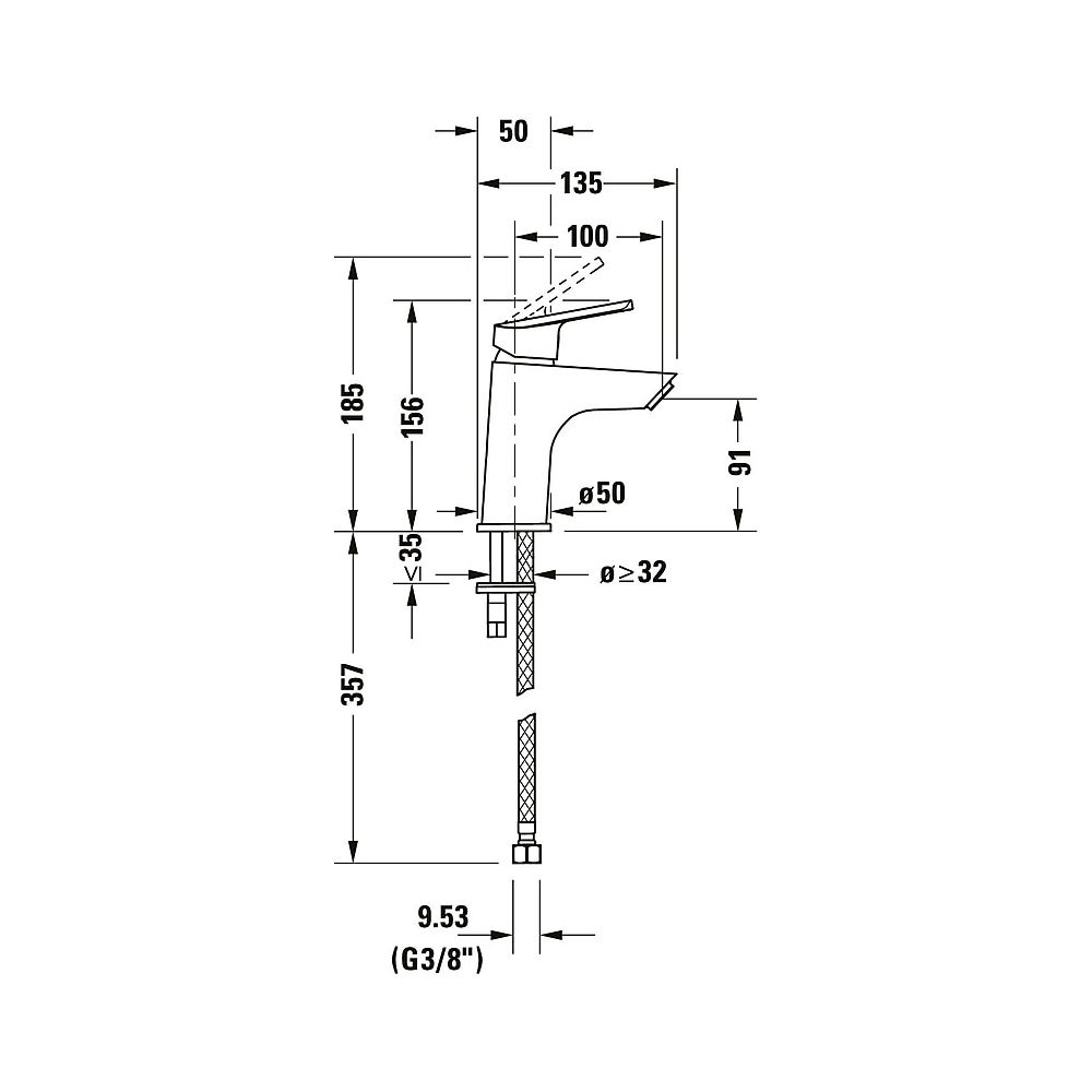 Duravit No.1 Einhebel-Waschtischmischer S, Chrom, 5l/min, Hebelgriff, Ausladung 1... DURAVIT-N11010002010 4067116994834 (Abb. 4)
