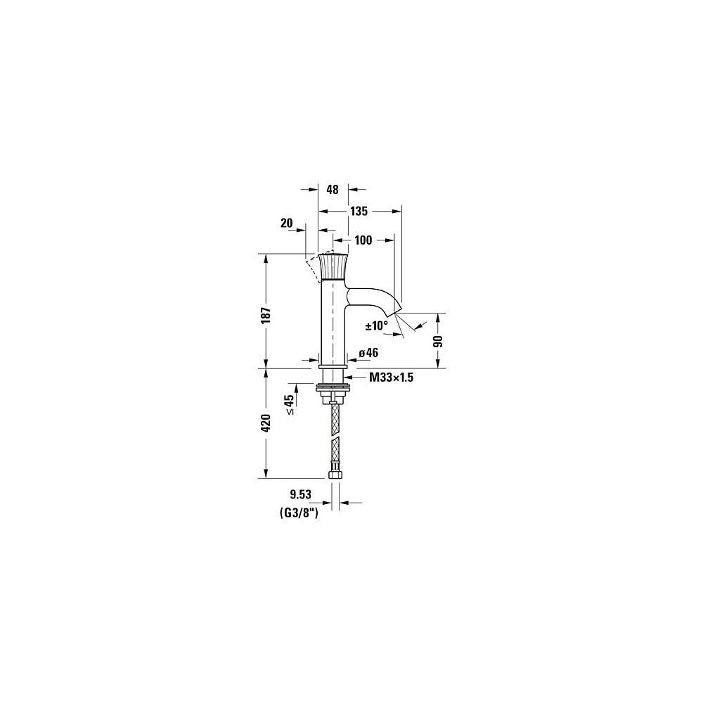 Duravit White Tulip Einhebel-Waschtischmischer S, Chrom, 5l/min, Hebelgriff, Aus... DURAVIT-WT1010002010 8000177309137 (Abb. 12)