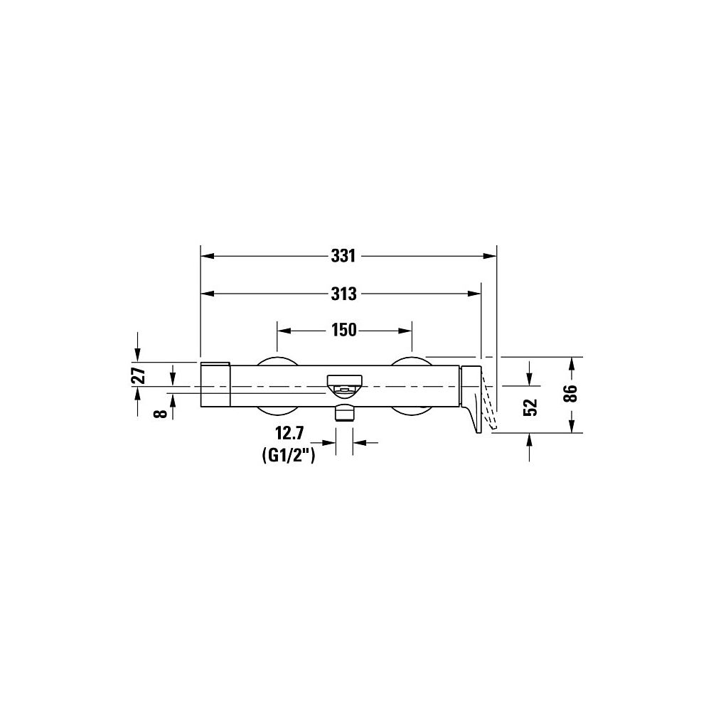 Duravit Tulum by Starck Einhebel-Wannenmischer Aufputz, Chrom, Anschlussart S-An... DURAVIT-TU5230000010 4063382961273 (Abb. 11)