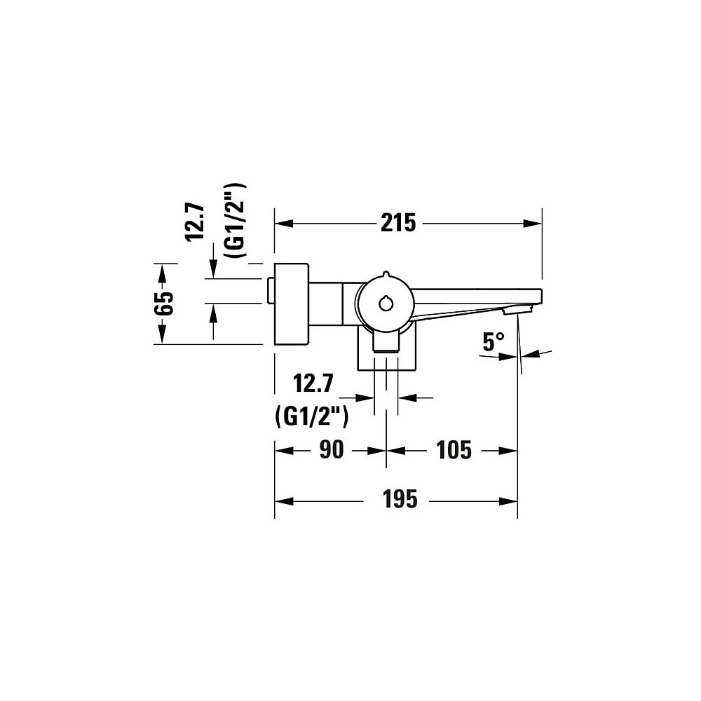 Duravit Tulum by Starck Einhebel-Wannenmischer Aufputz, Chrom, Anschlussart S-An... DURAVIT-TU5230000010 4063382961273 (Abb. 12)