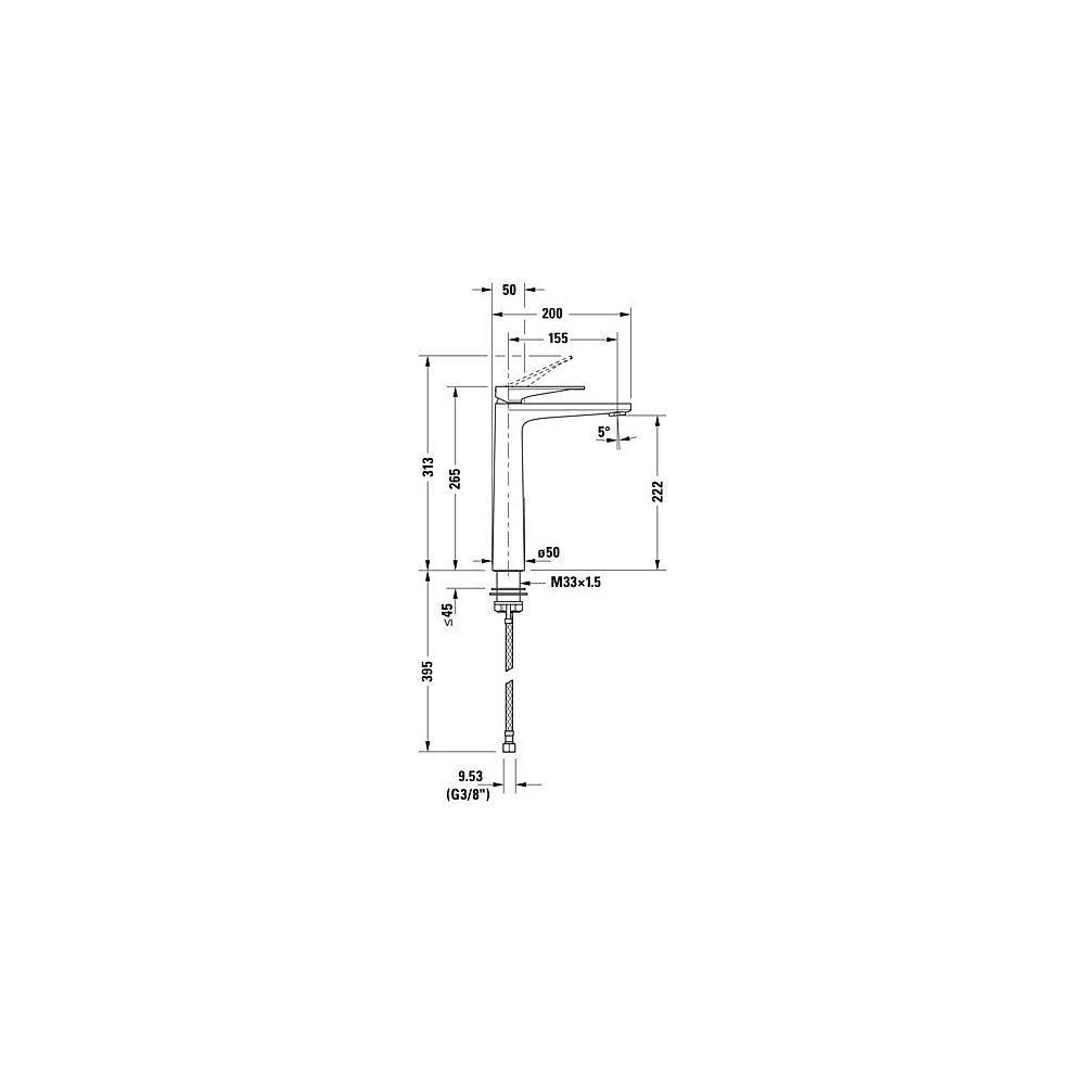 Duravit Tulum by Starck Einhebel-Waschtischmischer XL, Mattschwarz, 5l/min, Hebe... DURAVIT-TU1040002046 4063382961358 (Abb. 10)