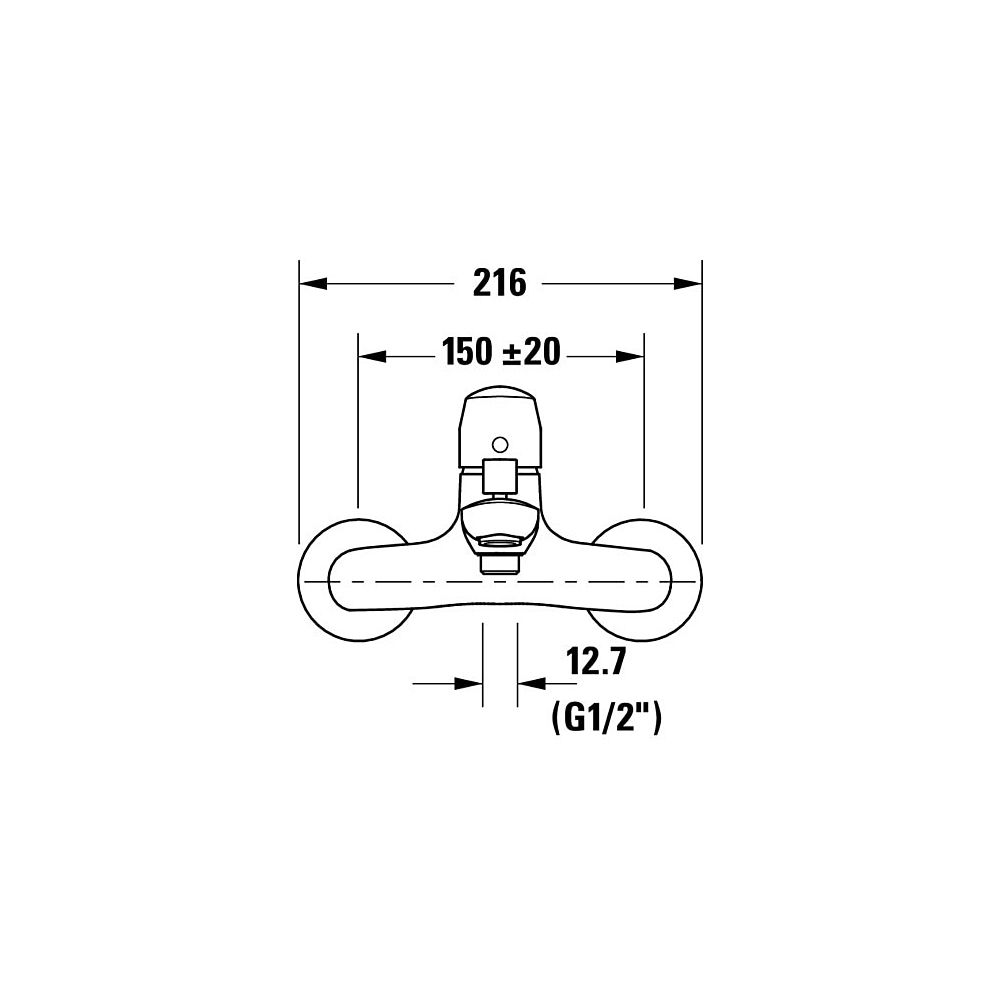 Duravit No.1 Einhebel-Wannenmischer Aufputz, Chrom, Anschlussart S-Anschlüsse, 1... DURAVIT-N15230000010 8000177315947 (Abb. 15)