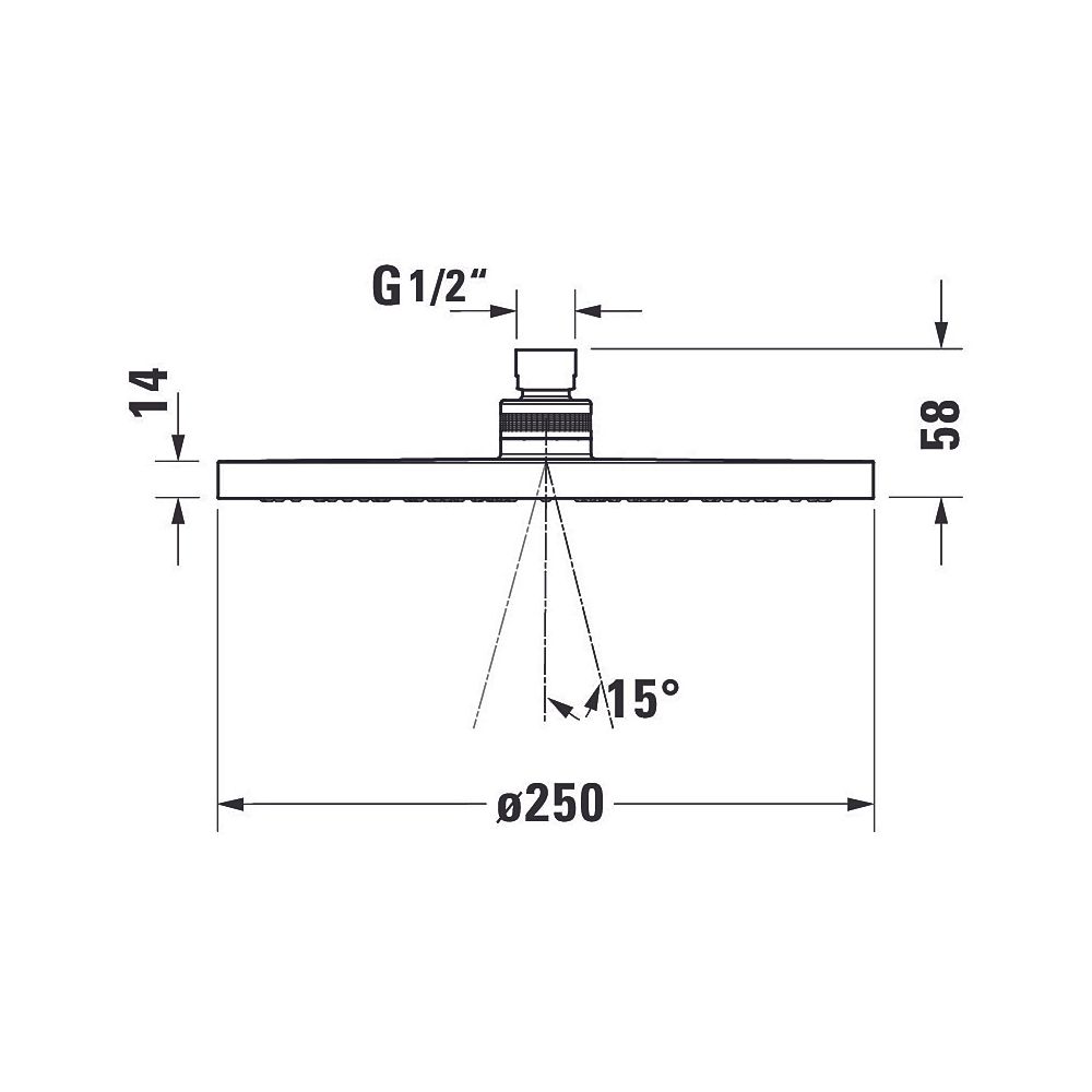 Duravit Kopfbrause, Chrom HG, Kunststoff, MinusFlow, Rund, d. Kopfbrause 250mm, 9... DURAVIT-UV0662018010 4063382938060 (Abb. 5)
