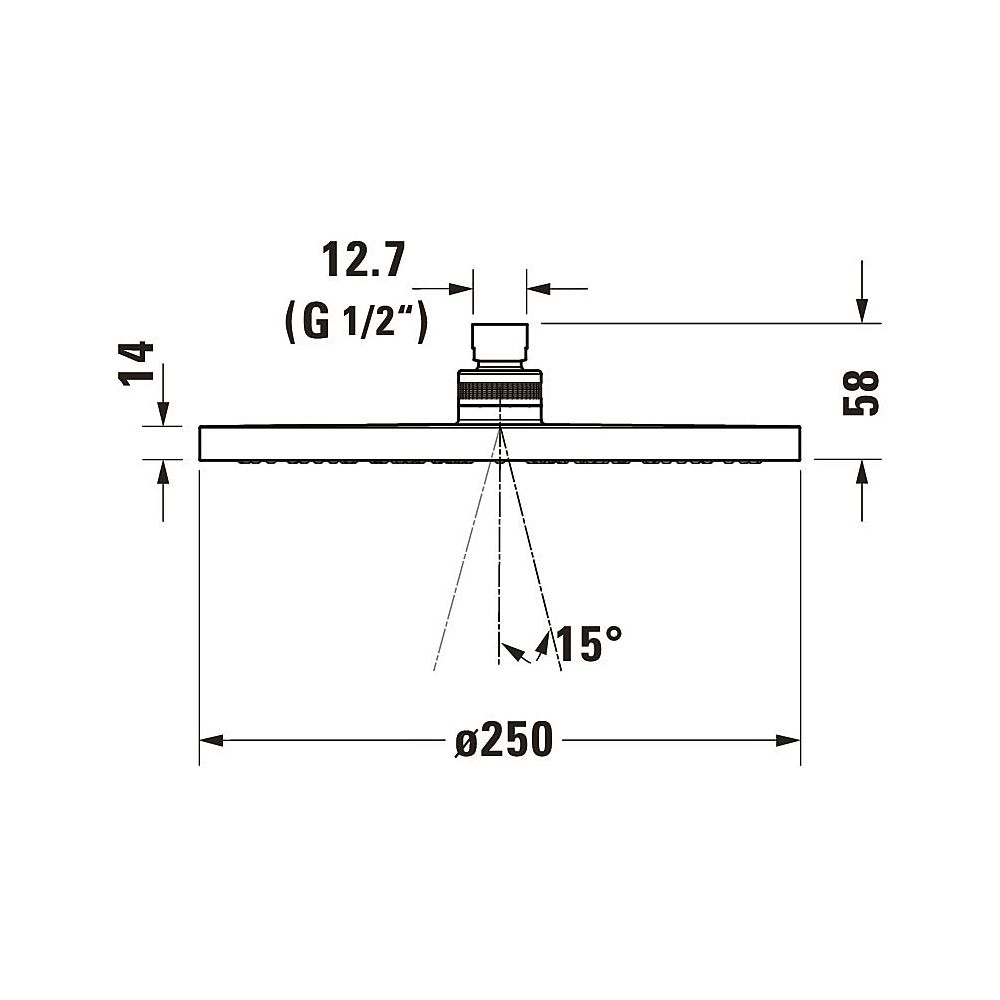 Duravit Kopfbrause, Chrom HG, Kunststoff, MinusFlow, Rund, d. Kopfbrause 250mm, 9... DURAVIT-UV0662018010 4063382938060 (Abb. 6)