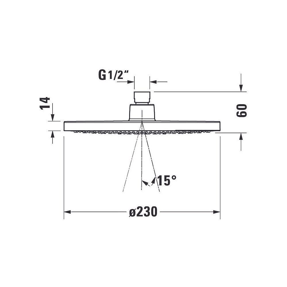 Duravit Kopfbrause, Chrom HG, Kunststoff, MinusFlow, Rund, d. Kopfbrause 230mm, 9... DURAVIT-UV0662017010 4063382938022 (Abb. 6)