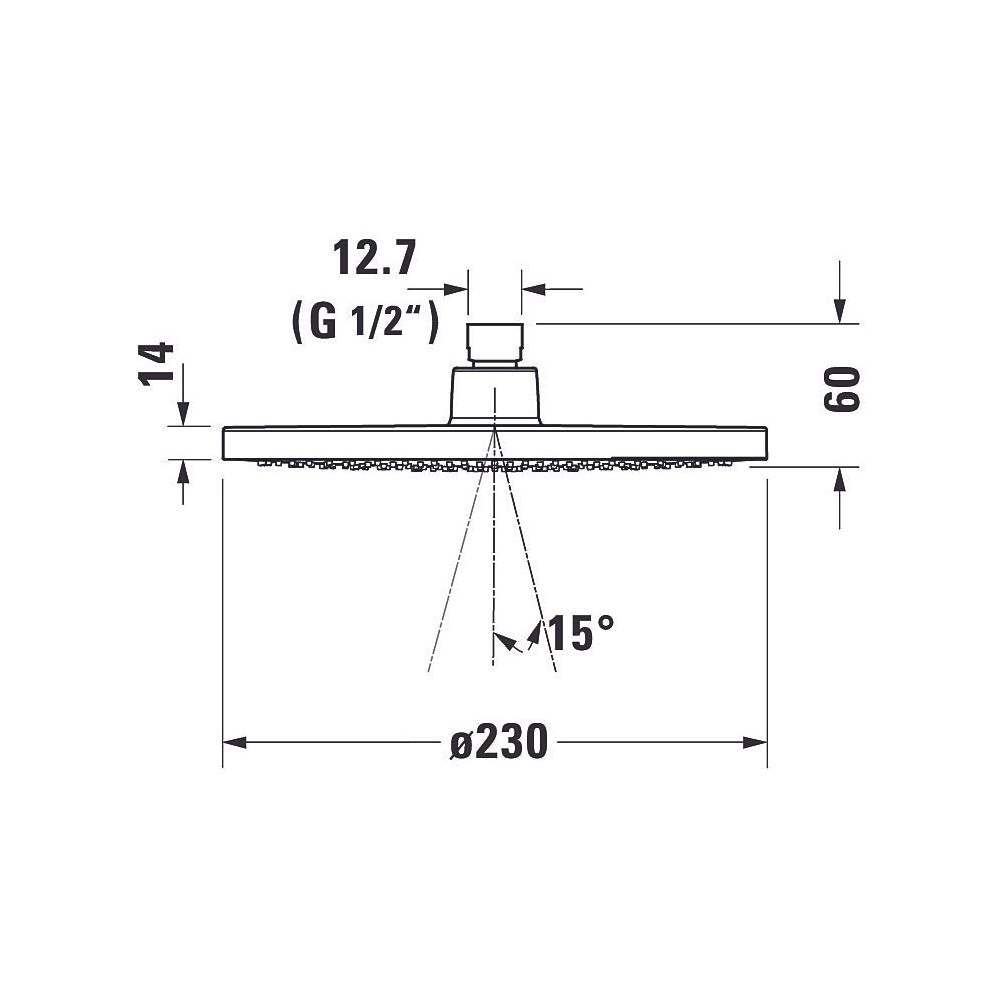 Duravit Kopfbrause, Chrom HG, Kunststoff, MinusFlow, Rund, d. Kopfbrause 230mm, 9... DURAVIT-UV0662017010 4063382938022 (Abb. 7)