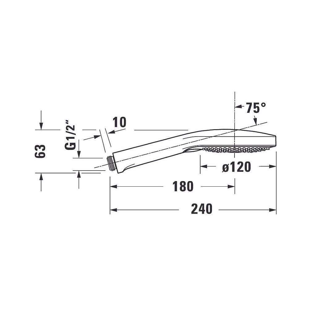 Duravit Handbrause, Chrom, MinusFlow, d. 120mm, Strahlart Rain, Pulse, Mono, Dru... DURAVIT-UV0652017010 4063382937285 (Abb. 12)
