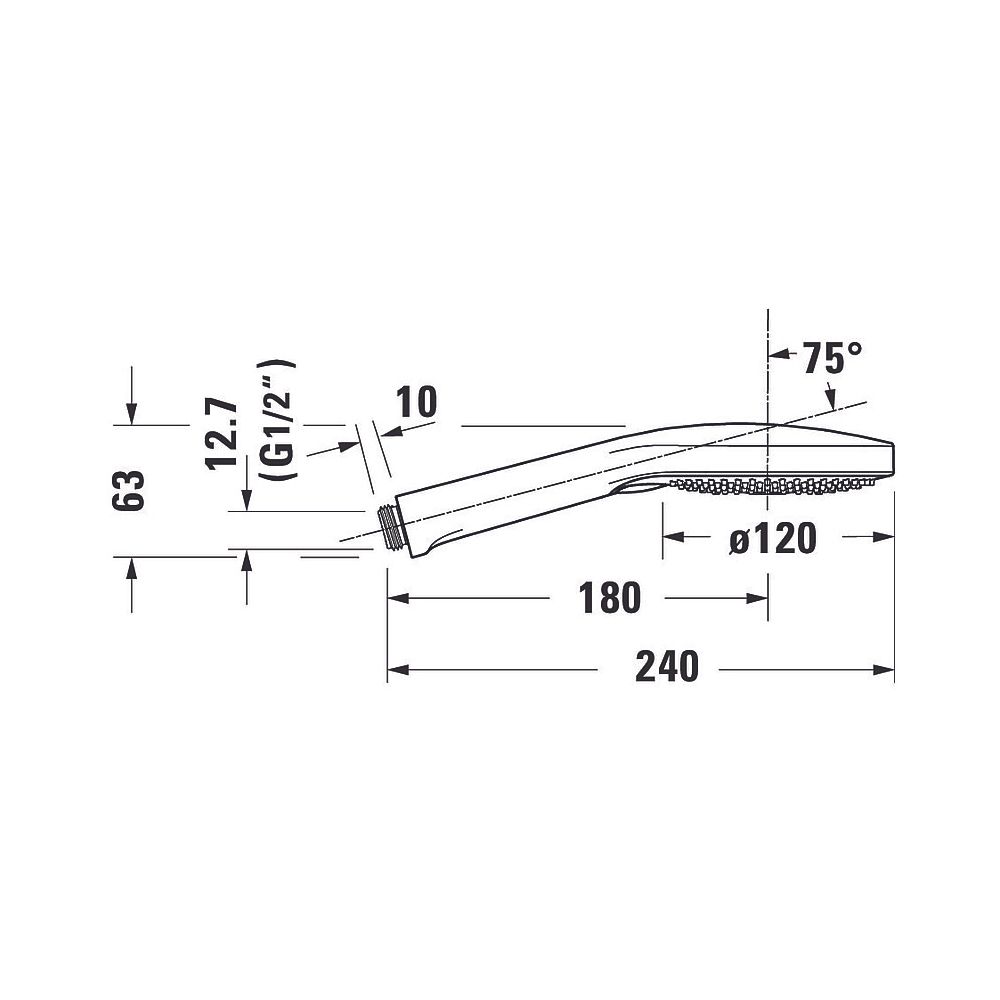 Duravit Handbrause, Chrom, MinusFlow, d. 120mm, Strahlart Rain, Pulse, Mono, Dru... DURAVIT-UV0652017010 4063382937285 (Abb. 13)