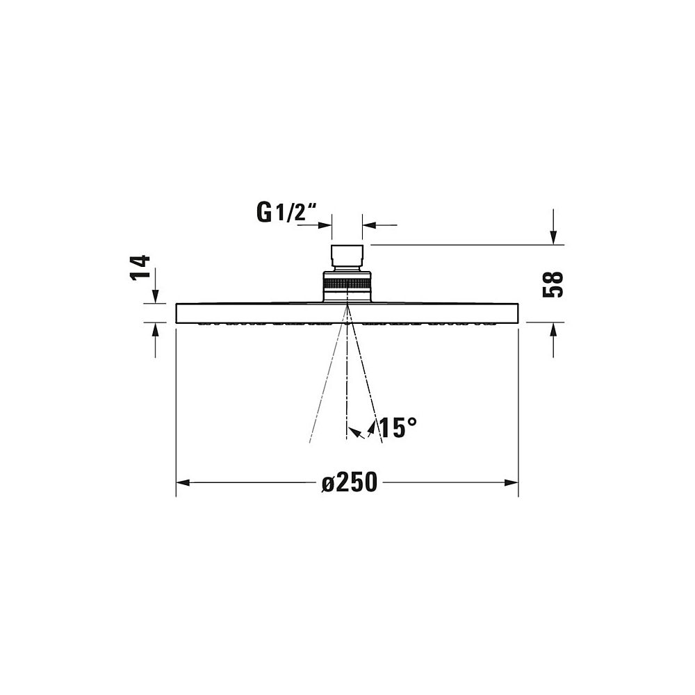 Duravit Kopfbrause, Chrom HG, Kunststoff, MinusFlow, Rund, d. Kopfbrause 250mm, 9... DURAVIT-UV0662018010 4063382938060 (Abb. 7)