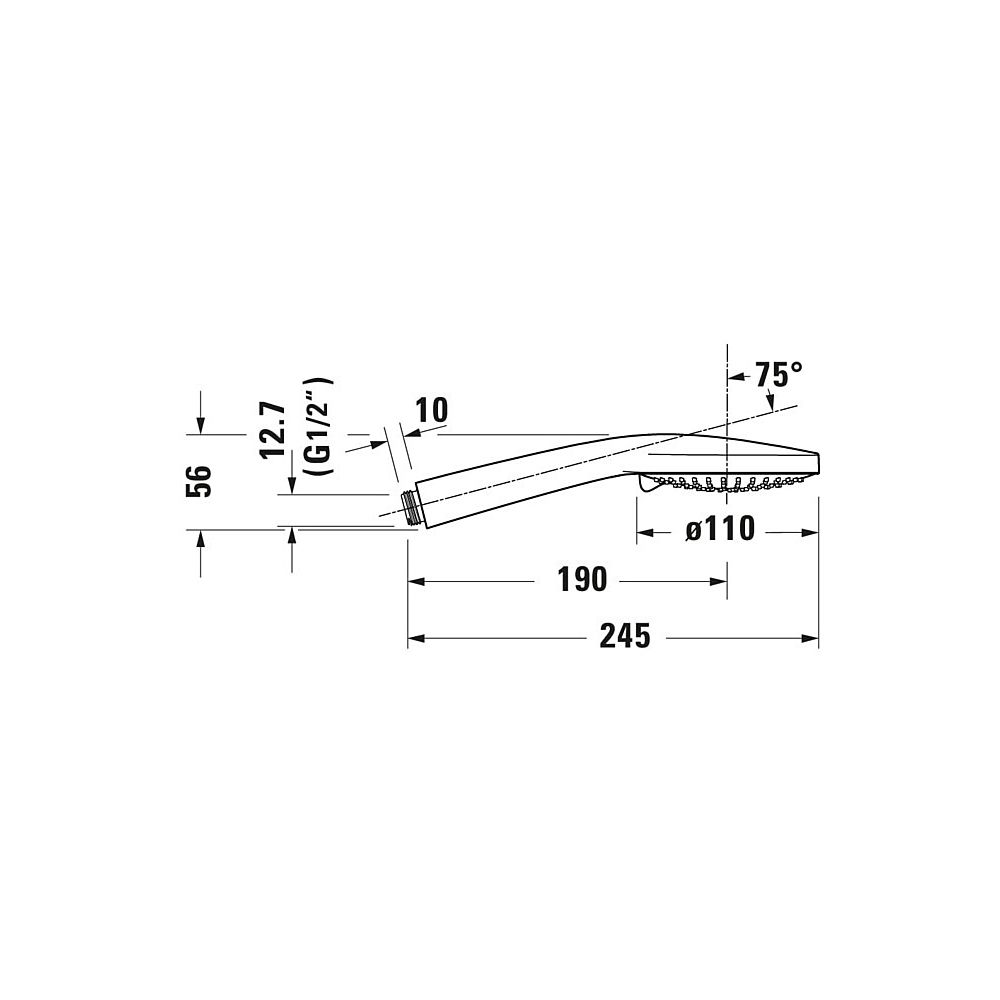 Duravit Handbrause, Chrom/Weiß, MinusFlow, d. 110mm, Strahlart SoftRain, Rain, I... DURAVIT-UV0652015010 4063382937018 (Abb. 12)
