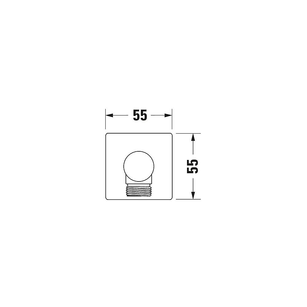 Duravit Wandanschlussbogen 55x102mm, Eckig, Chrom Hochglanz, Rosette eckig, Rückf... DURAVIT-UV0630011010 4063382938190 (Abb. 5)