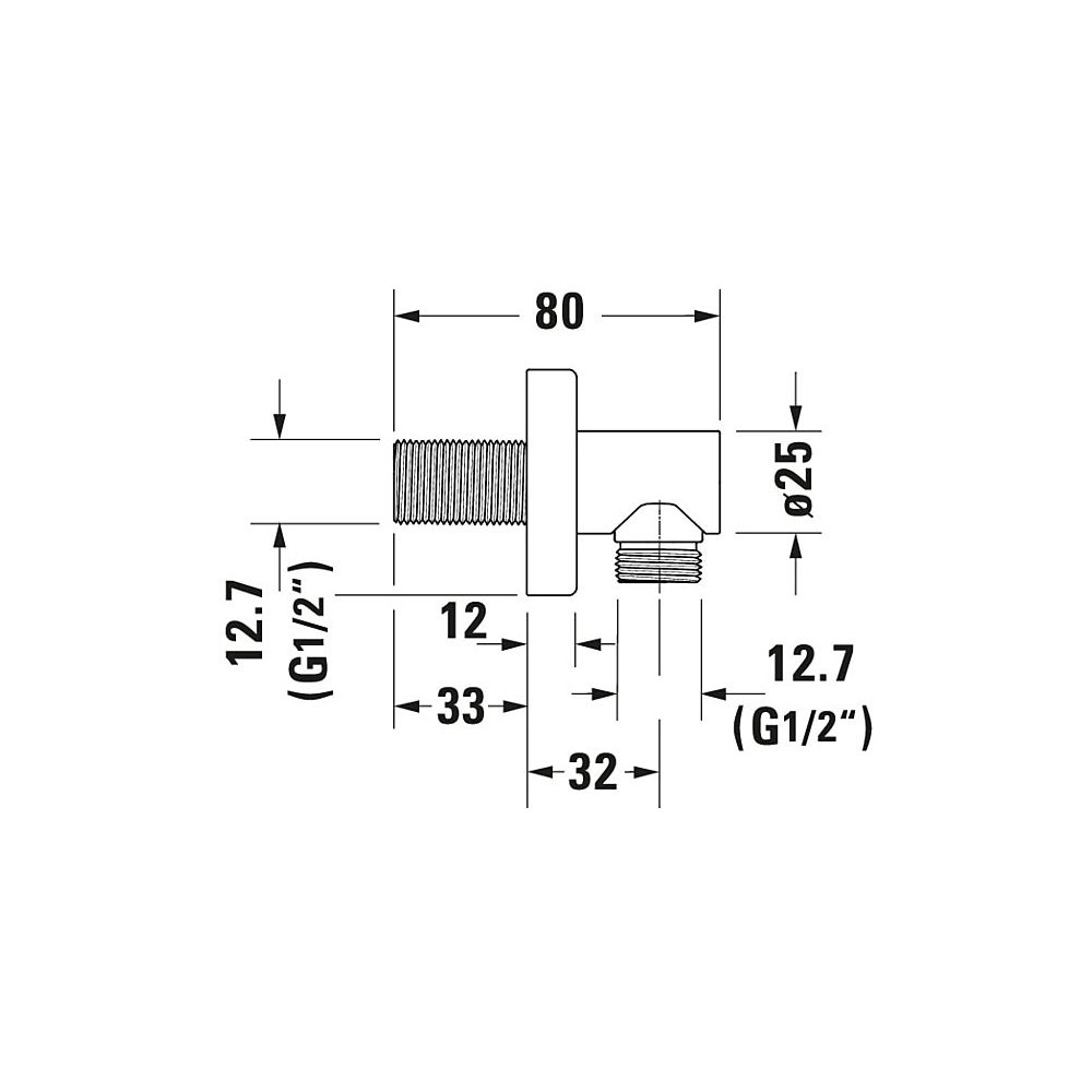 Duravit Wandanschlussbogen 55x102mm, Eckig, Chrom Hochglanz, Rosette eckig, Rückf... DURAVIT-UV0630011010 4063382938190 (Abb. 7)