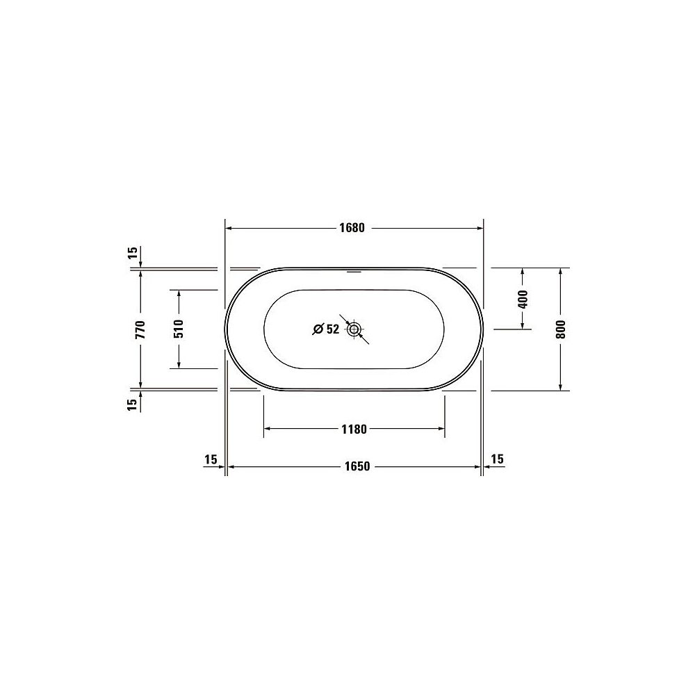 Duravit DuraKanto Badewanne 465x800x1700mm, 292l, Weiß glänzend, Oval, Freiste... DURAVIT-700561000000000 4067116007466 (Abb. 7)