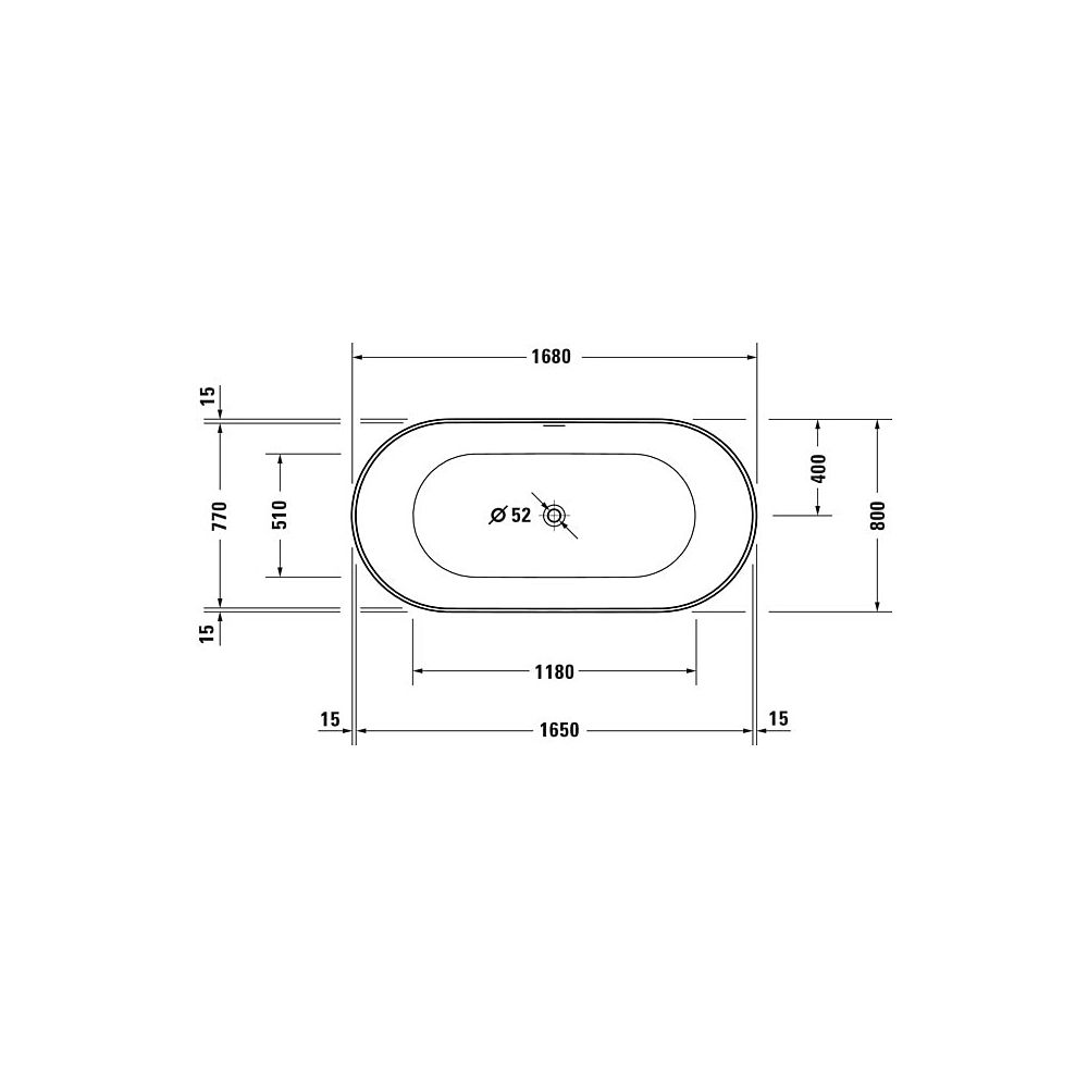 Duravit DuraKanto Badewanne 465x800x1700mm, 292l, Weiß glänzend, Oval, Freiste... DURAVIT-700561000000000 4067116007466 (Abb. 9)