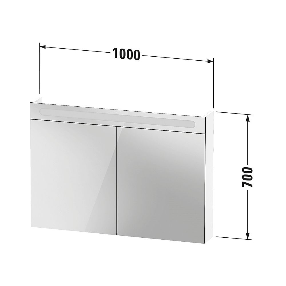 Duravit No.1 Spiegelschrank Wandmontage 148x1000x700mm, Weiß, 2 Türen L/R, 2 G... DURAVIT-N17922000000000 4067116005820 (Abb. 3)