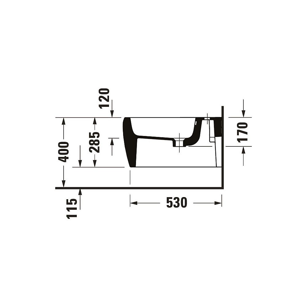 Duravit Qatego Wandbidet 570x385x285mm, Weiß Hochglanz, HygieneGlaze, 1 HL, HLB, Üb... DURAVIT-2263152000 4067116069587 (Abb. 6)