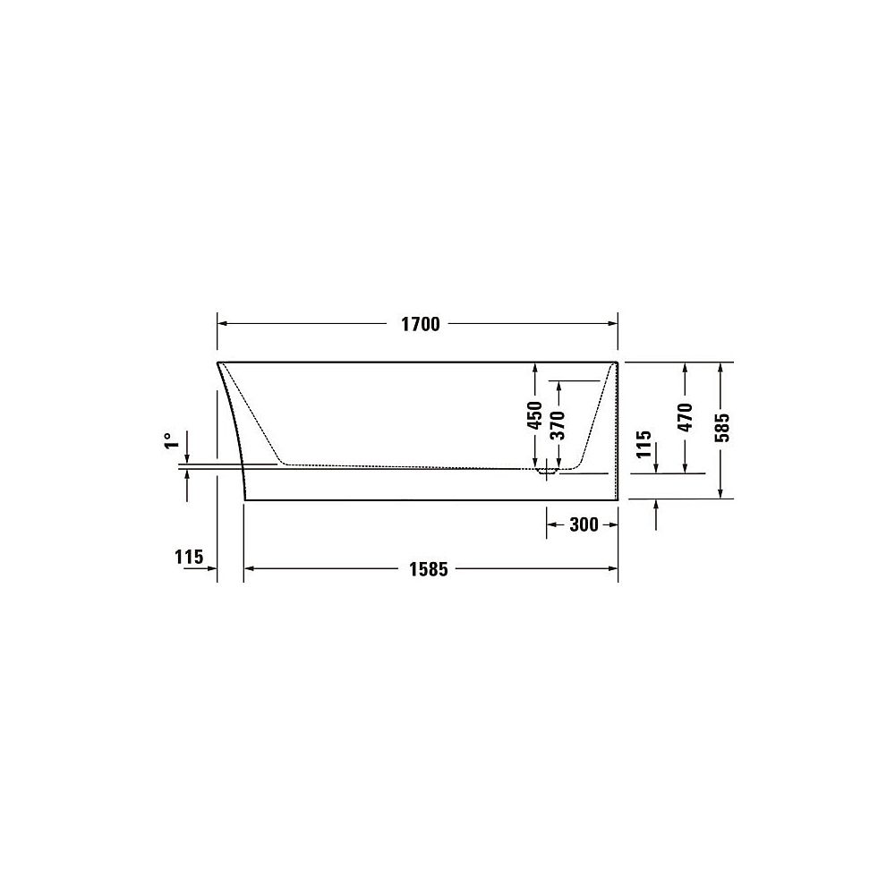 Duravit DuraSenja Badewanne 470x800x1700mm, 271l, Weiß glänzend, Oval, Ecke R,... DURAVIT-700581000000000 4067116007664 (Abb. 6)