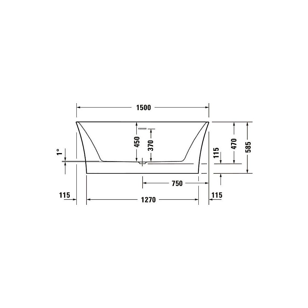 Duravit DuraSenja Badewanne 470x750x1500mm, 226l, Weiß glänzend, Oval, Freiste... DURAVIT-700579000000000 4067116007640 (Abb. 6)