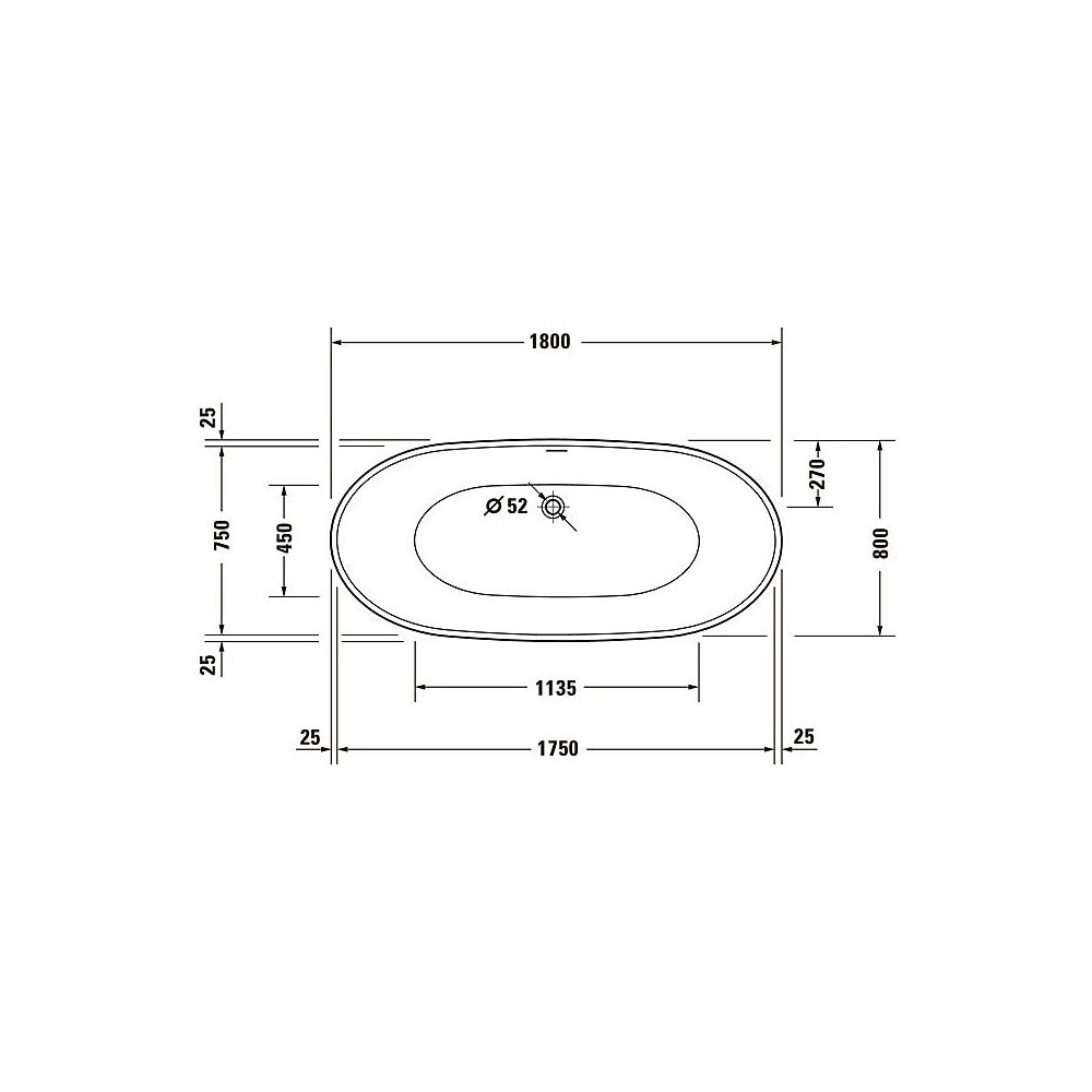 Duravit DuraVato Badewanne 690x800x1800mm, 202l, Weiß glänzend, Oval, Freisteh... DURAVIT-700569000000000 4067116007541 (Abb. 8)
