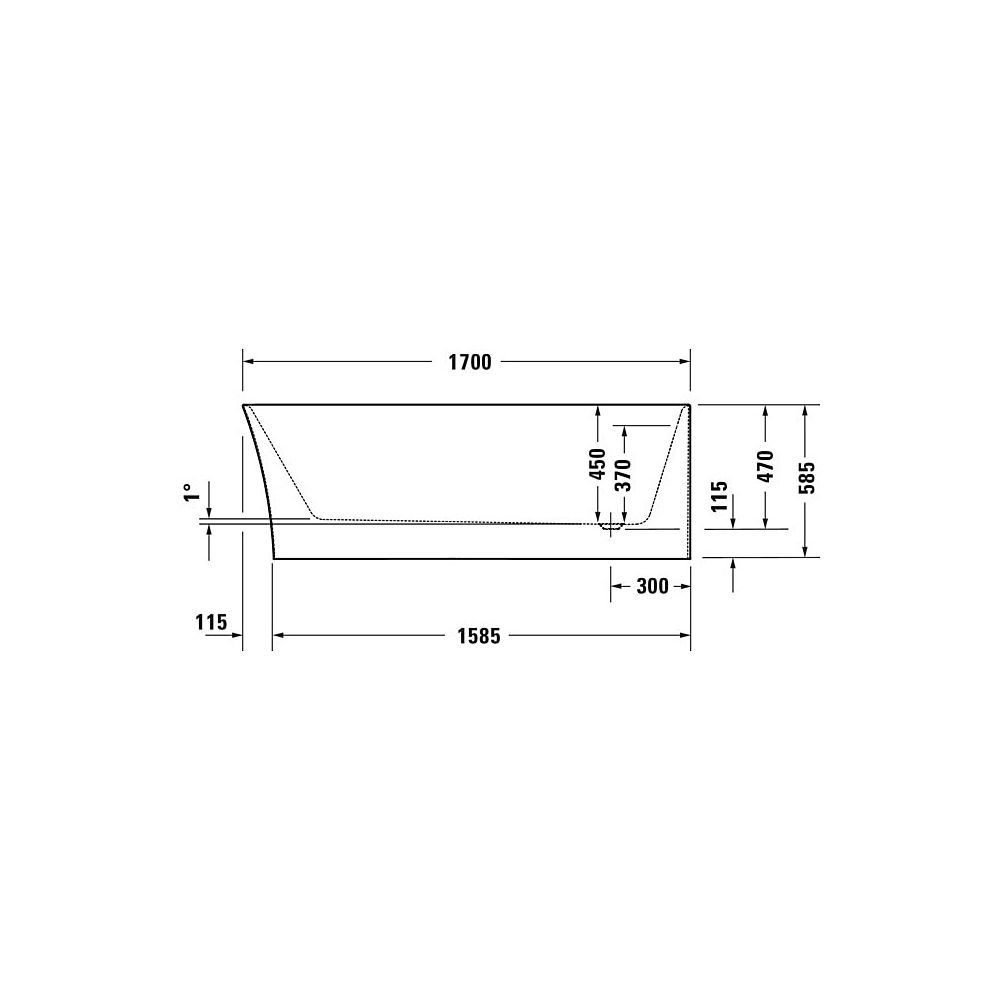 Duravit DuraSenja Badewanne 470x800x1700mm, 271l, Weiß glänzend, Oval, Ecke R,... DURAVIT-700581000000000 4067116007664 (Abb. 8)
