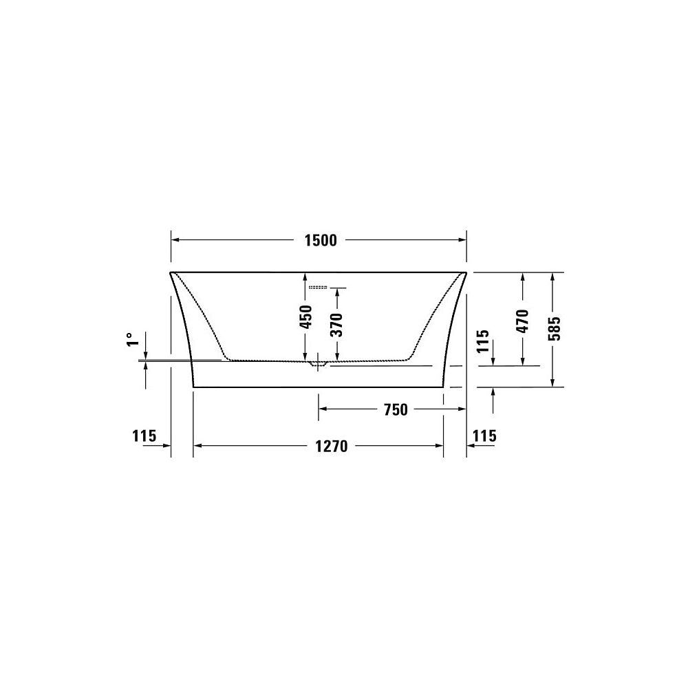 Duravit DuraSenja Badewanne 470x750x1500mm, 226l, Weiß glänzend, Oval, Freiste... DURAVIT-700579000000000 4067116007640 (Abb. 8)