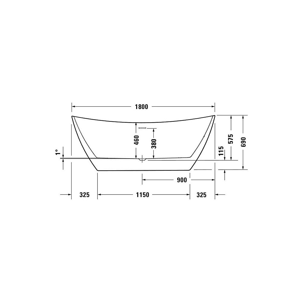 Duravit DuraVato Badewanne 690x800x1800mm, 202l, Weiß glänzend, Oval, Freisteh... DURAVIT-700569000000000 4067116007541 (Abb. 9)