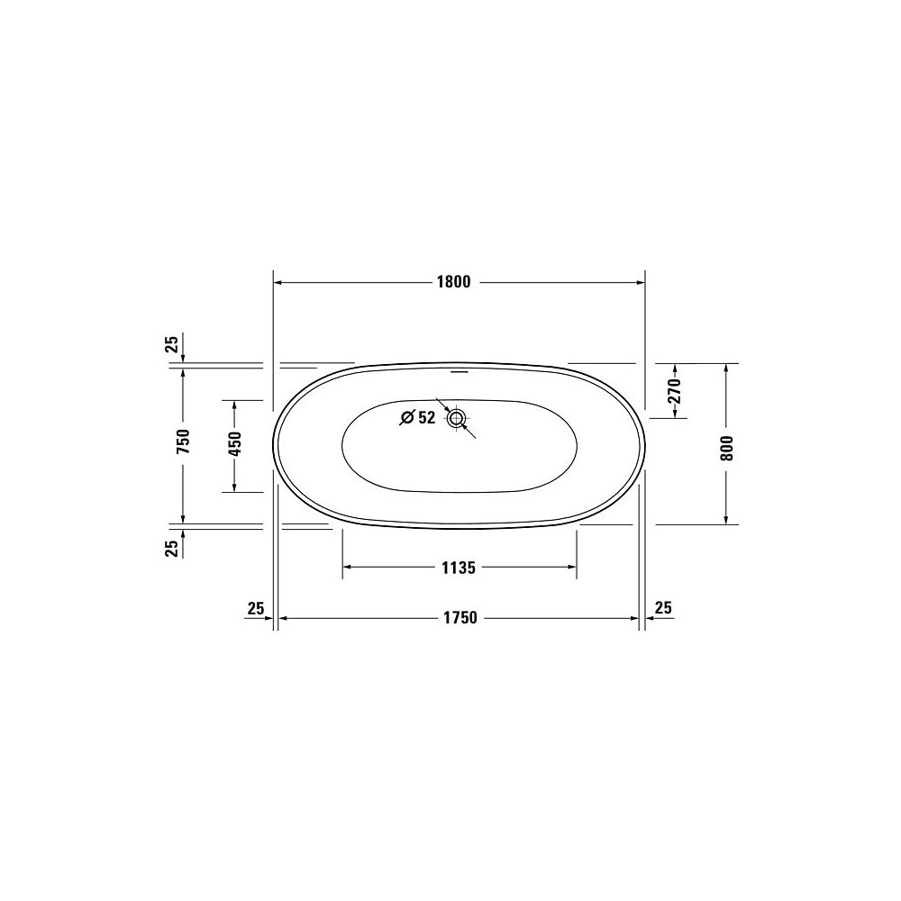 Duravit DuraVato Badewanne 690x800x1800mm, 202l, Weiß glänzend, Oval, Freiste... DURAVIT-700569000000000 4067116007541 (Abb. 10)