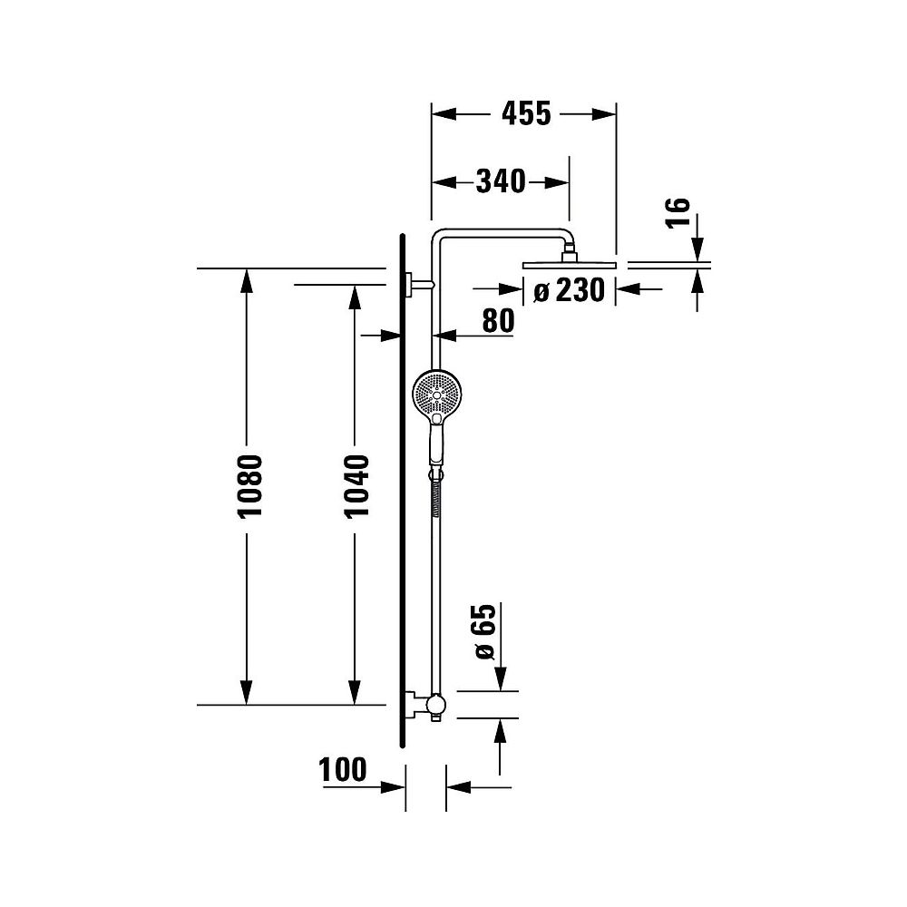 Duravit C.1 Duschsystem, Chrom, Thermostat, Kopfbrause 230mm, 12l/min, höhenverst... DURAVIT-C14280008010 4053424455280 (Abb. 9)