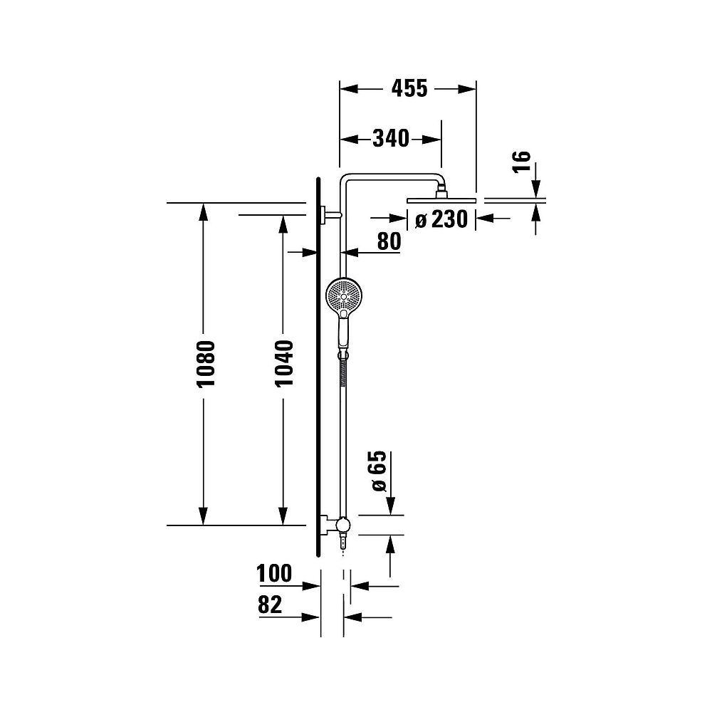 Duravit C.1 Duschsystem, Einhebel-Brausemischer, Chrom HG, Höhe 1200mm, Brausesch... DURAVIT-C14280007010 4053424455273 (Abb. 7)