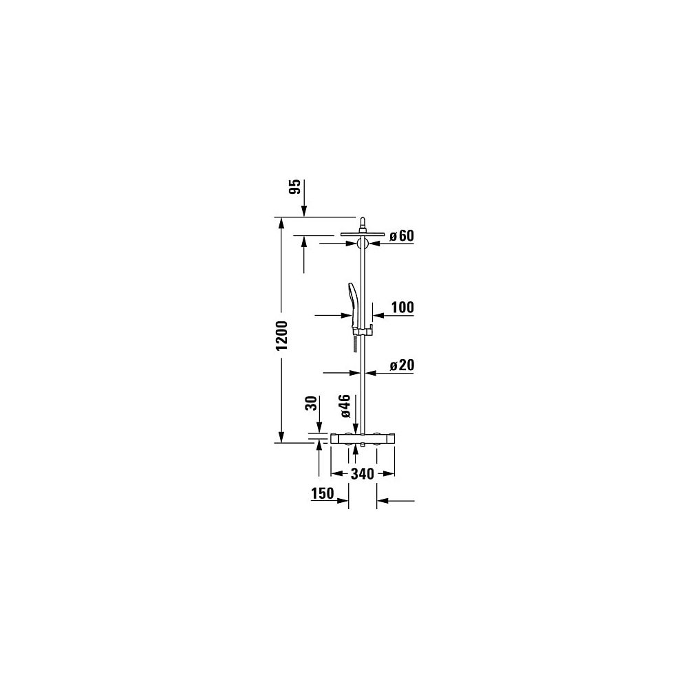 Duravit C.1 Duschsystem, Chrom, Thermostat, Kopfbrause 230mm, 12l/min, höhenvers... DURAVIT-C14280008010 4053424455280 (Abb. 10)