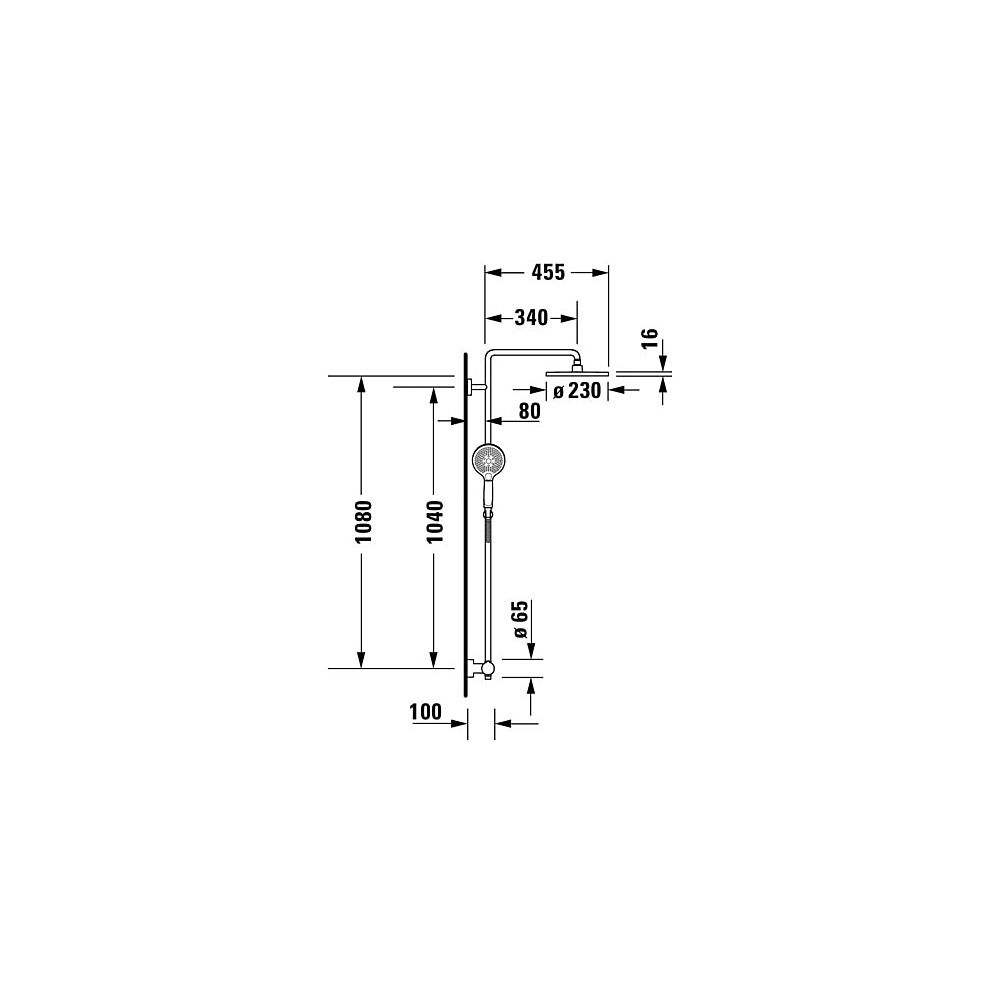Duravit C.1 Duschsystem, Chrom, Thermostat, Kopfbrause 230mm, 12l/min, höhenvers... DURAVIT-C14280008010 4053424455280 (Abb. 11)