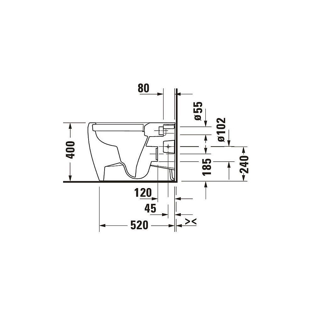 Duravit Qatego Stand WC 600x390x400mm, Weiß Hochglanz, HygieneGlaze, Back to wall,... DURAVIT-2020092000 4067116999259 (Abb. 10)