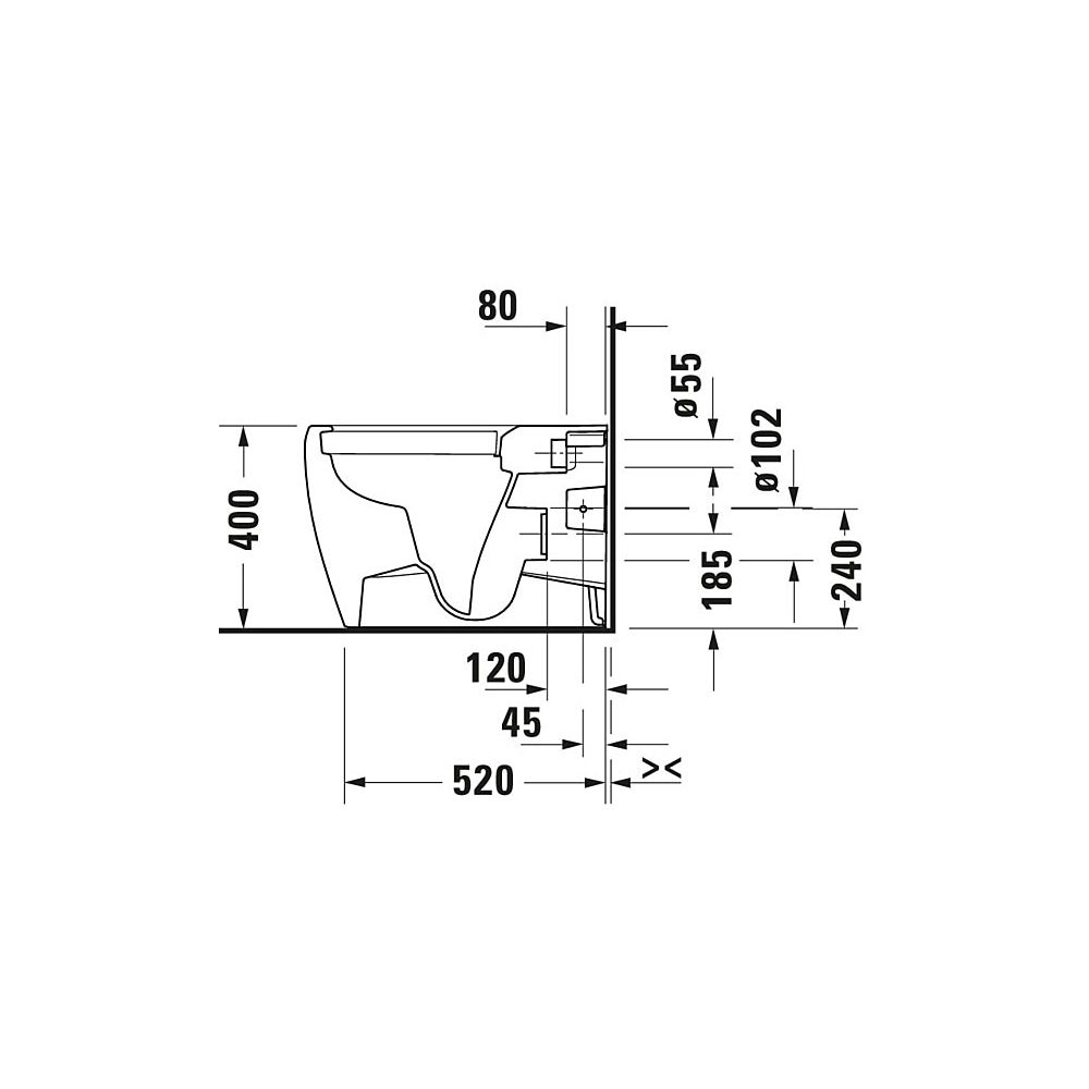Duravit Qatego Stand WC 600x390x400mm, Weiß Hochglanz, HygieneGlaze, Back to wall,... DURAVIT-2020092000 4067116999259 (Abb. 16)